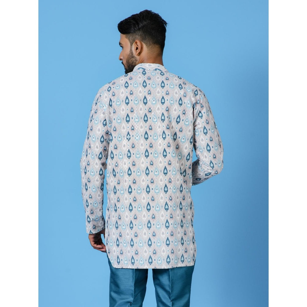 Simaaya Premium Quality Cotton Silk Made Kurta For Men- Blue