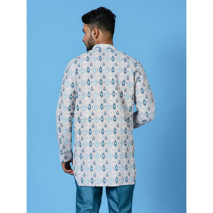 Simaaya Premium Quality Cotton Silk Made Kurta For Men- Blue