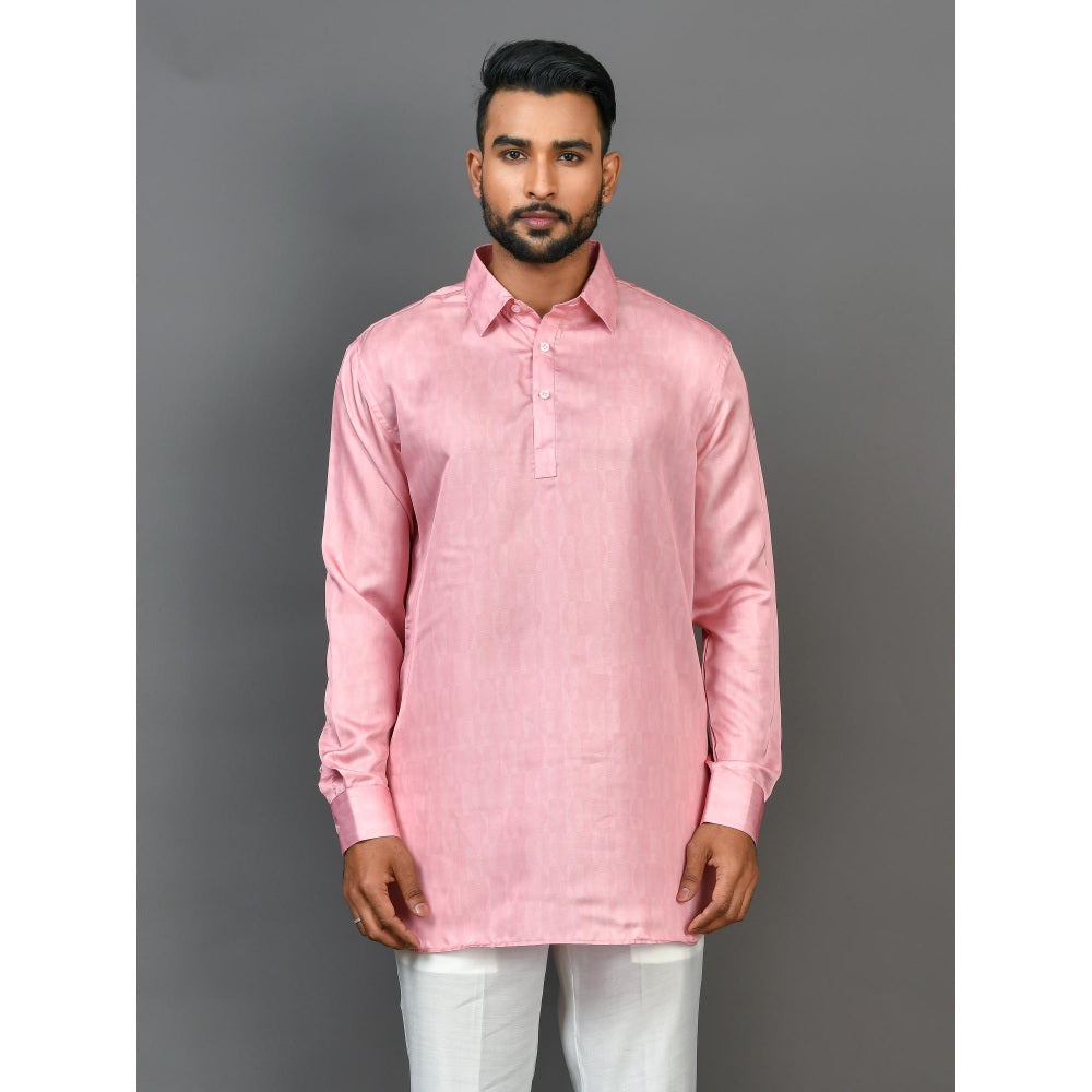 Simaaya Premium Quality Satin Made Kurta For Men- Pink