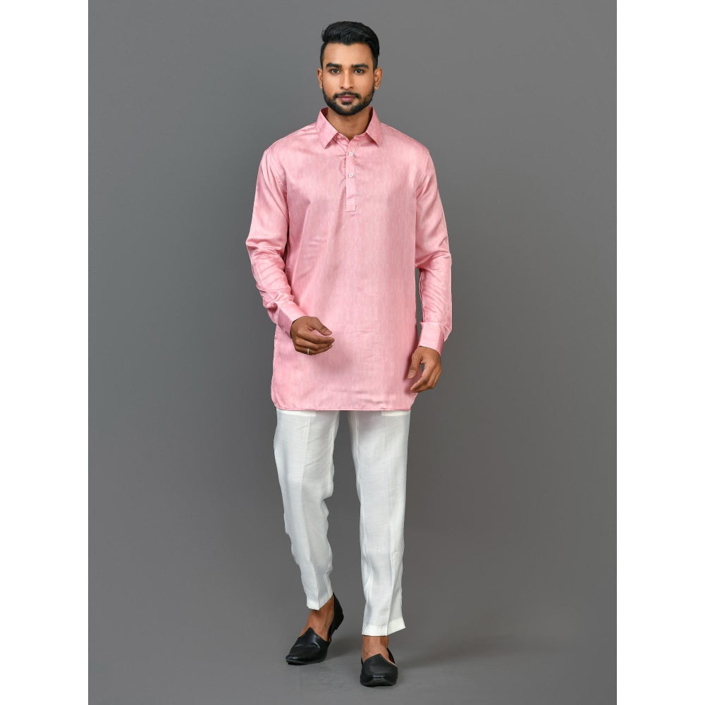 Simaaya Premium Quality Satin Made Kurta For Men- Pink