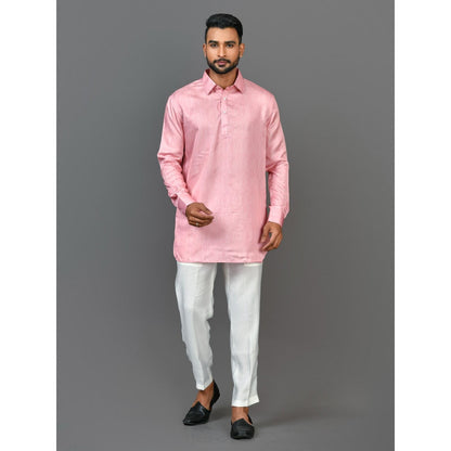 Simaaya Premium Quality Satin Made Kurta For Men- Pink