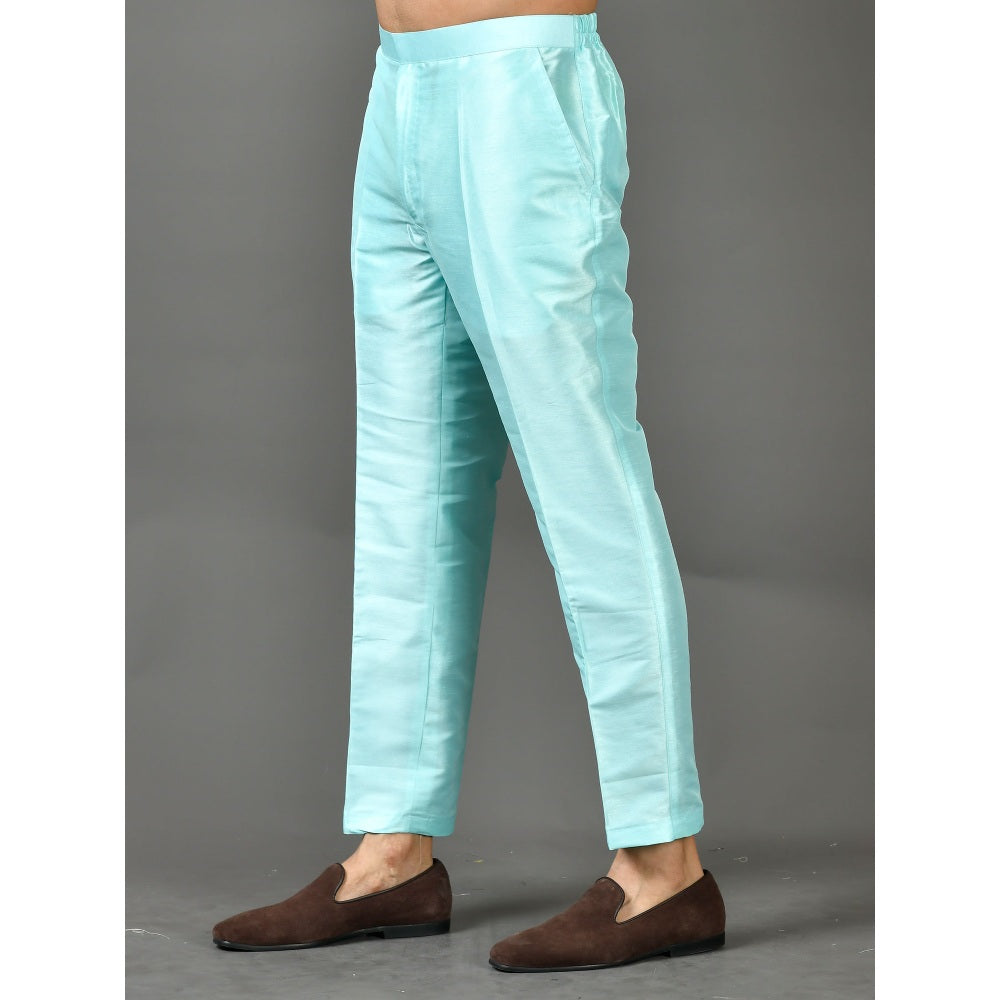 Simaaya Premium Quality Silk Made Bottoms for Men- Blue