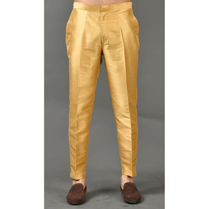 Simaaya Premium Quality Silk Made Bottoms for Men- Golden