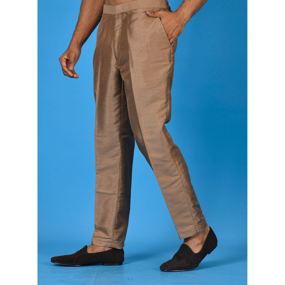 Simaaya Premium Quality Silk Made Bottoms for Men- Brown