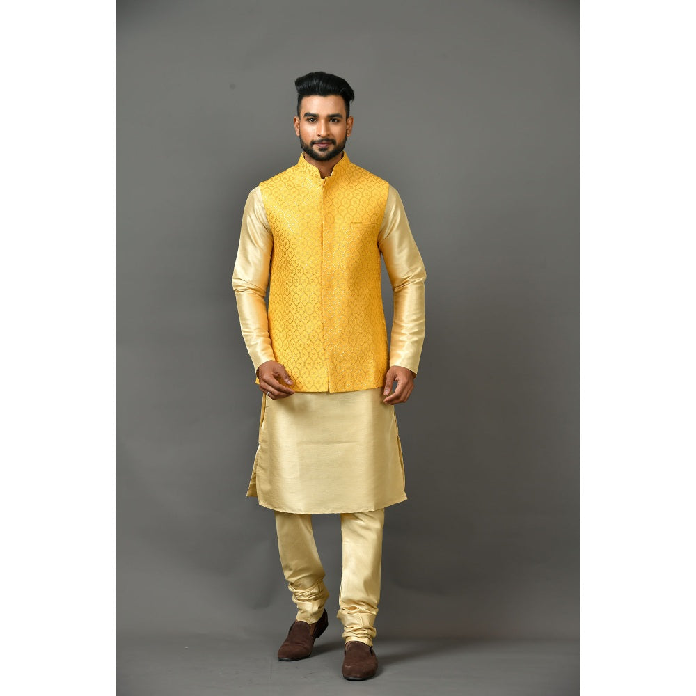 Simaaya Premium Quality Silk Made Kurta with Churidar and Jacket (Set of 3)