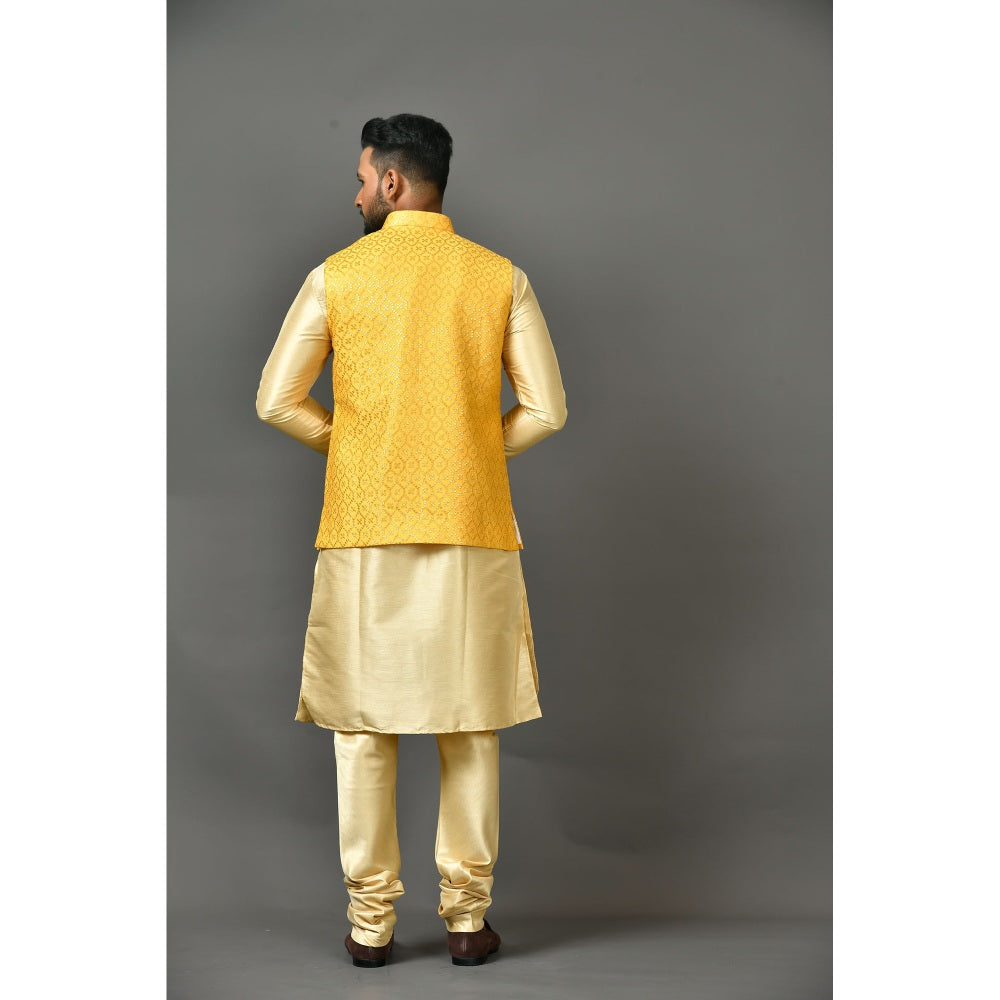 Simaaya Premium Quality Silk Made Kurta with Churidar and Jacket (Set of 3)