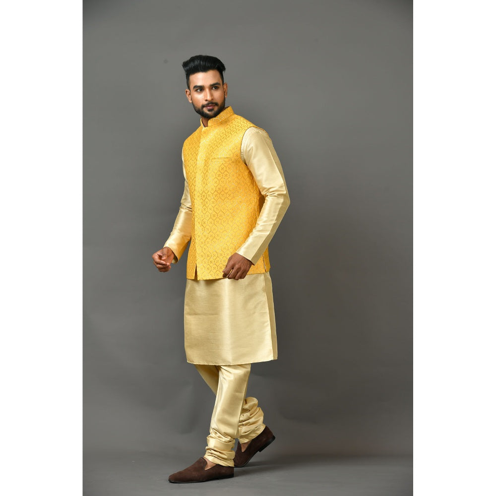 Simaaya Premium Quality Silk Made Kurta with Churidar and Jacket (Set of 3)