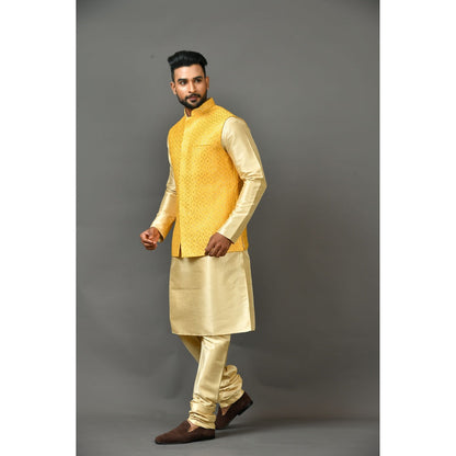 Simaaya Premium Quality Silk Made Kurta with Churidar and Jacket (Set of 3)