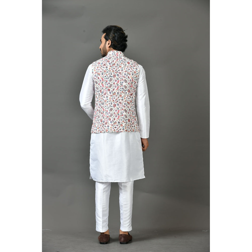 Simaaya Premium Quality Linen Made Kurta with Pant and Jacket for Men- Multicolor (Set of 3)