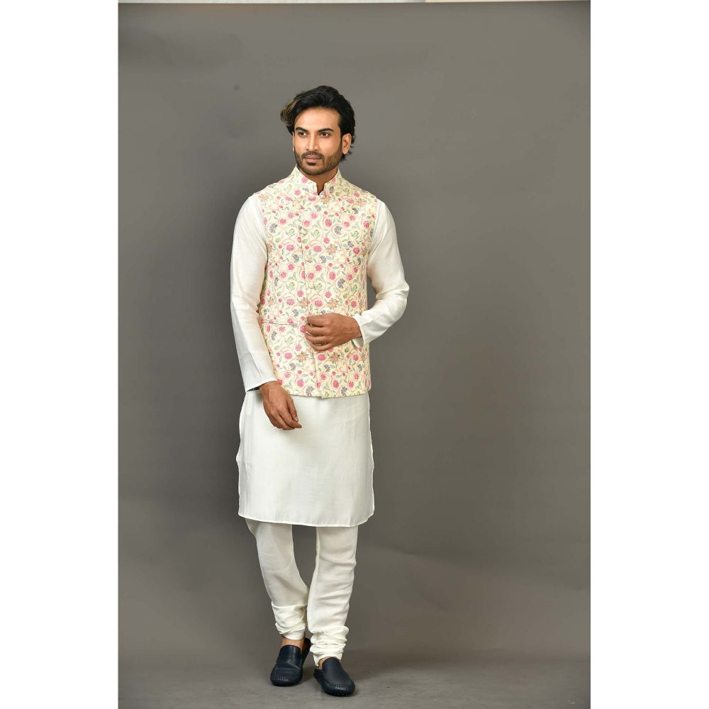 Simaaya Premium Quality Linen Kurta with Churidar and Jacket - Multi-Color (Set of 3)