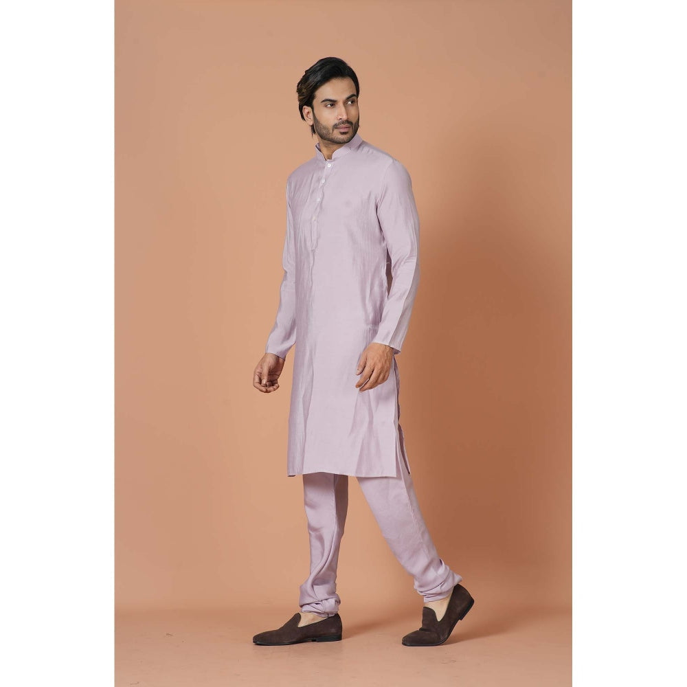 Simaaya Premium Quality Cotton Silk Kurta with Churidar - Purple (Set of 2)