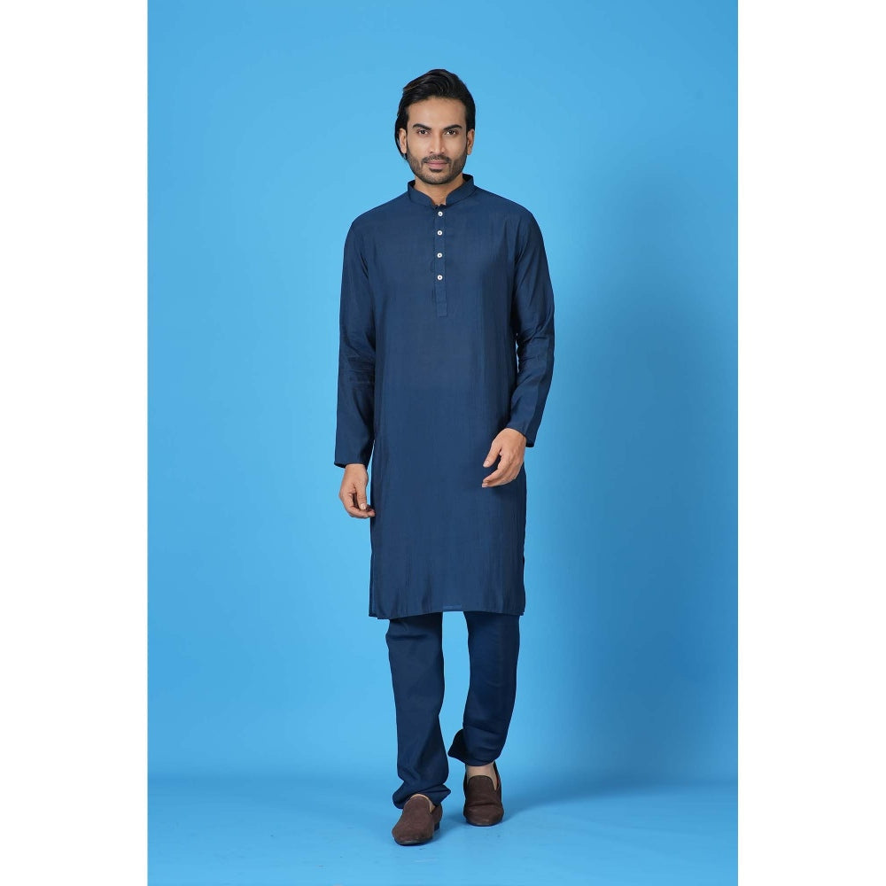 Simaaya Premium Quality Cotton Silk Kurta with Churidar - Teal (Set of 2)