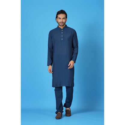 Simaaya Premium Quality Cotton Silk Kurta with Churidar - Teal (Set of 2)