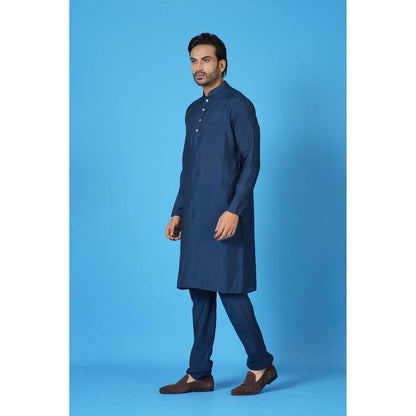 Simaaya Premium Quality Cotton Silk Kurta with Churidar - Teal (Set of 2)
