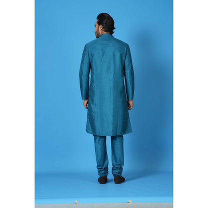 Simaaya Premium Quality Silk Kurta with Churidar - Teal (Set of 2)