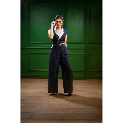 Label Simran Kochher Blue Nautical Elegance Co-Ord (Set of 2)