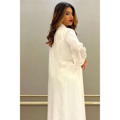 Label Simran Kochher White Surreal Netted Kurta With Pant (Set of 2)