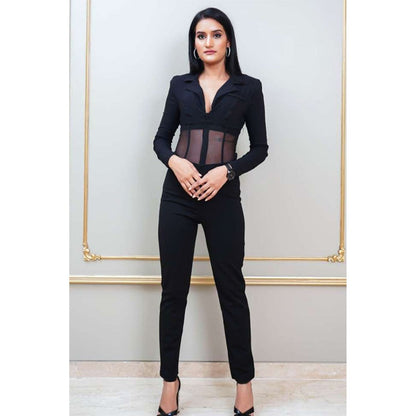 Label Simran Kochher Black Hot Mess Corset Bodysuit