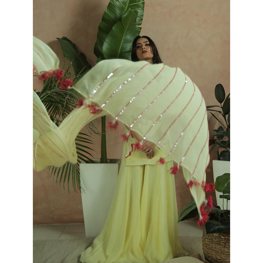 Simmi Guntaj Green Contemporary Sharara with Kurta and Dupatta (Set of 3)