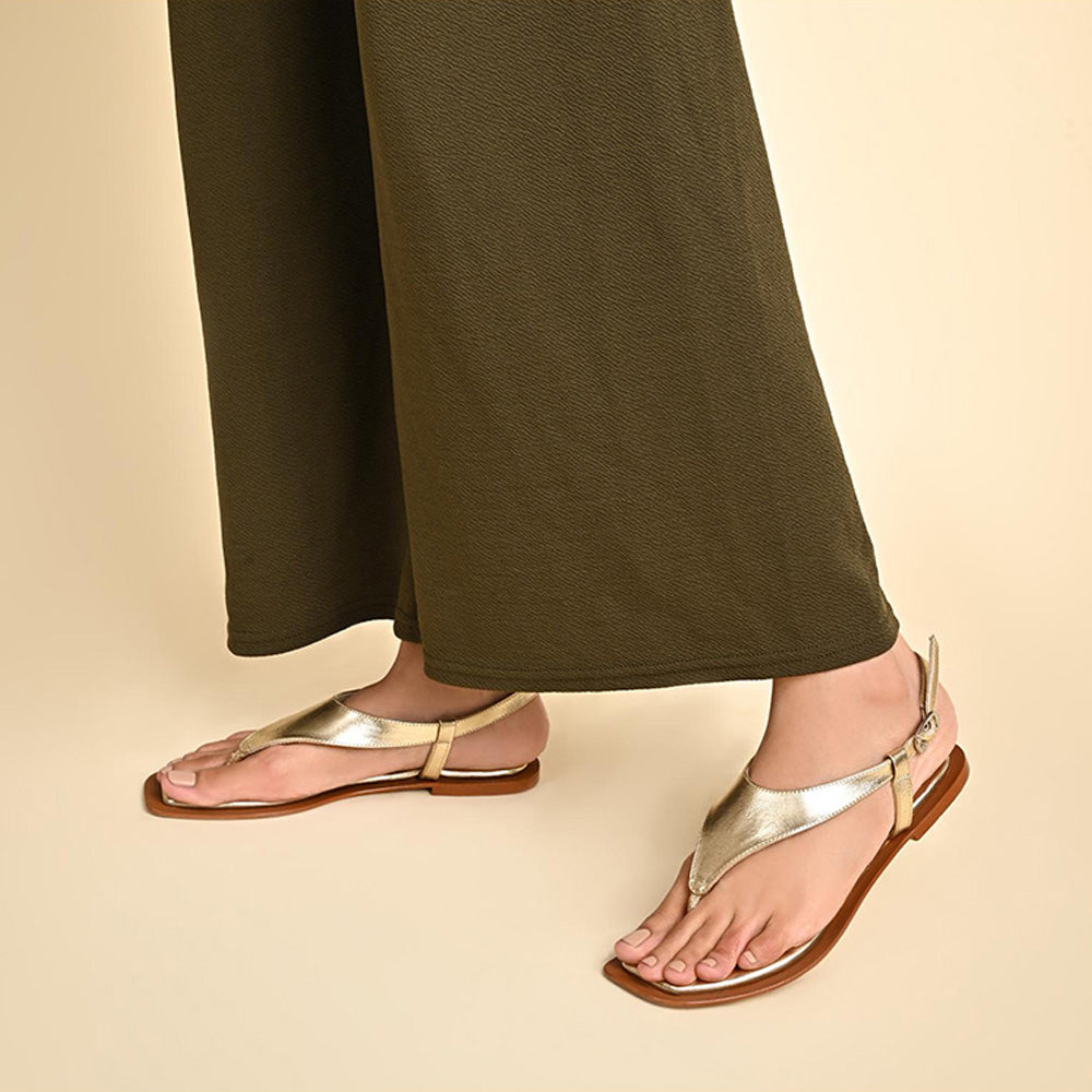 SKO Lecce Gold Flats
