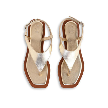 SKO Lecce Gold Flats