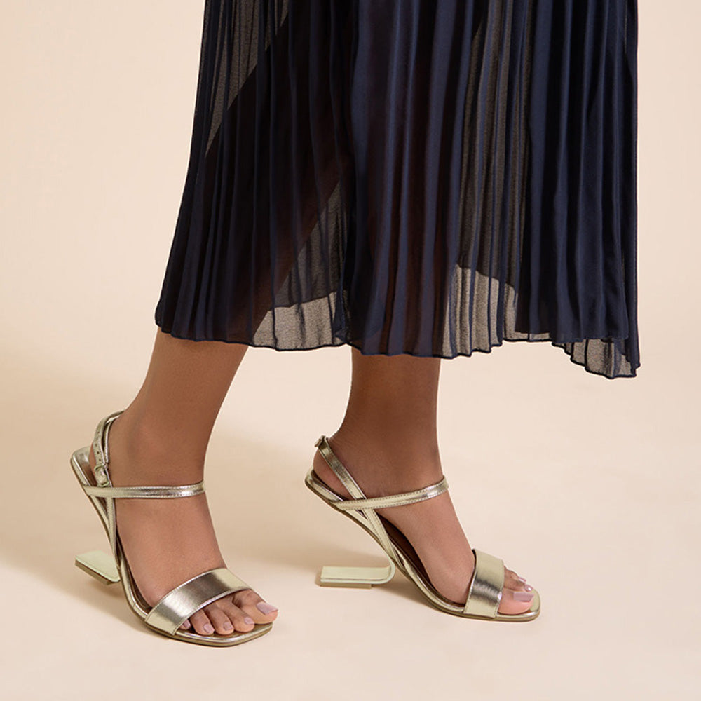 SKO Fondi Gold Heeled Sandals