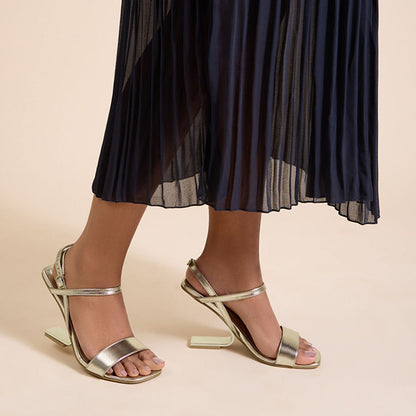 SKO Fondi Gold Heeled Sandals