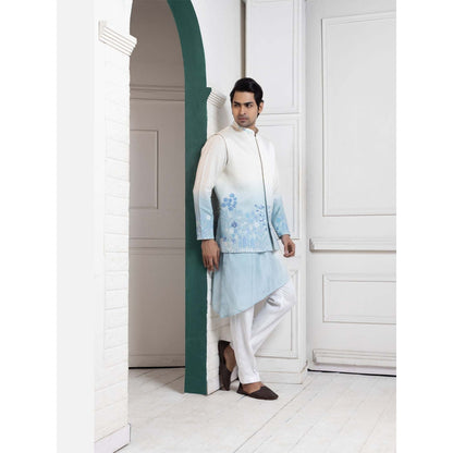 SMRITI Ivory Ombre Embroidered Nehru Jacket