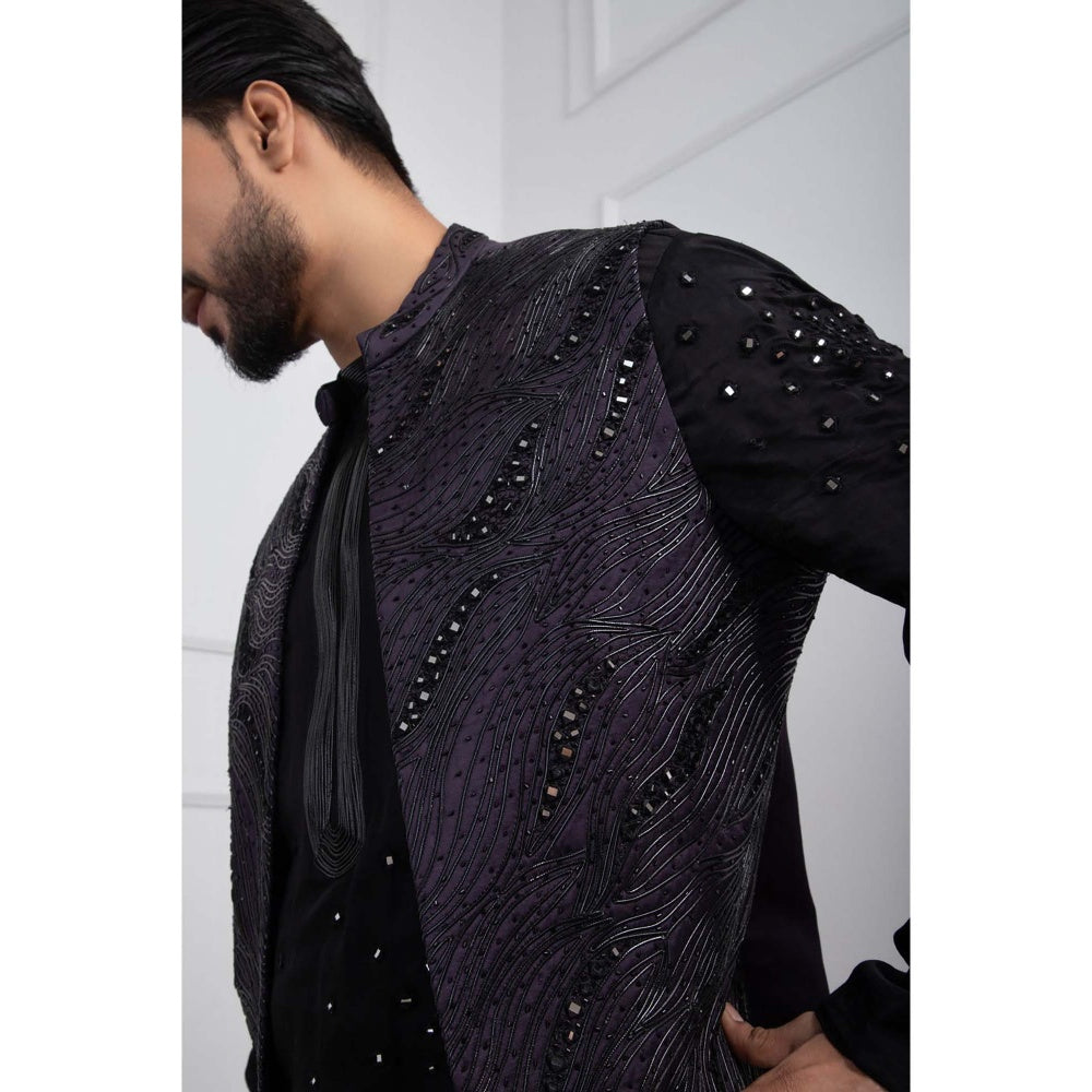 SMRITI Purple Obsidian Nehru Jacket