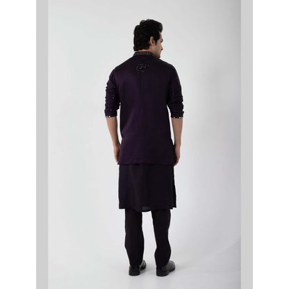 SMRITI Purple Kurta with Pant and Nehru Jacket