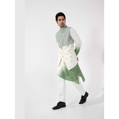 SMRITI Ivory Embroidered Nehru Jacket with Kurta and Pant