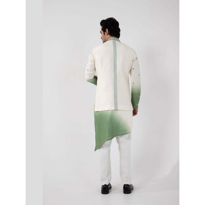 SMRITI Ivory Embroidered Nehru Jacket with Kurta and Pant