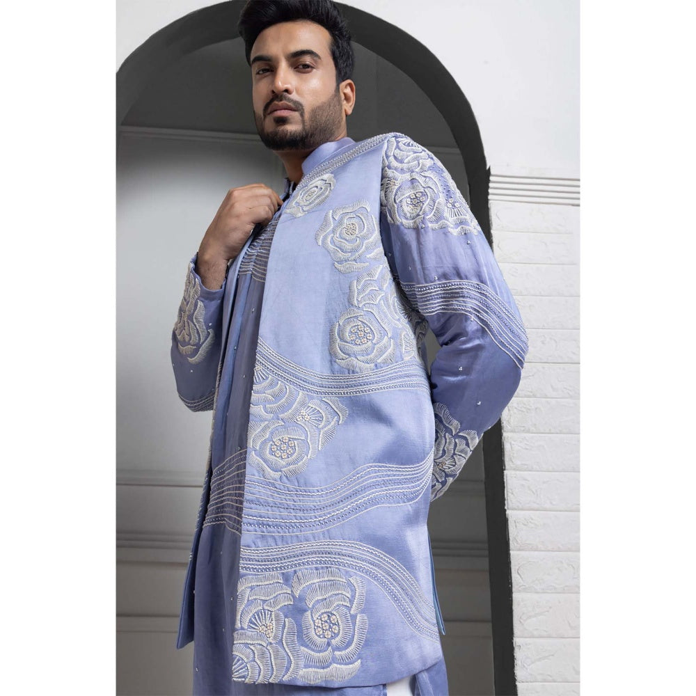 SMRITI Blue Embroider Nehru Jacket