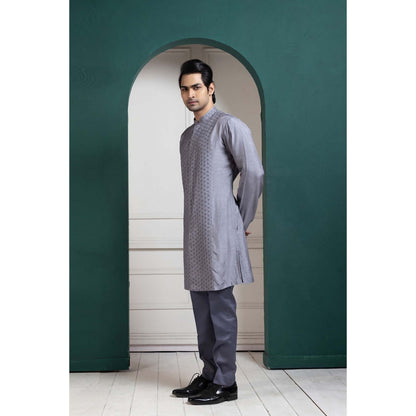 SMRITI Grey Embroidered Kurta with Pant