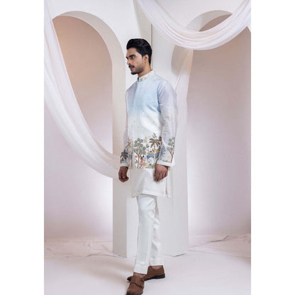 SMRITI Ivory Ombre Embroidered Nehru Jacket