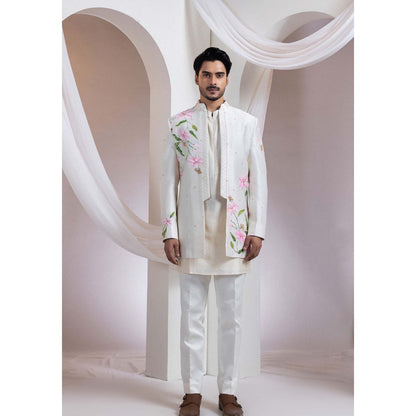 SMRITI Ivory Embroidered Nehru Jacket