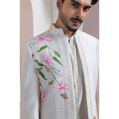 SMRITI Ivory Embroidered Nehru Jacket