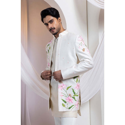 SMRITI Ivory Nehru Jacket And Kurta With Pant