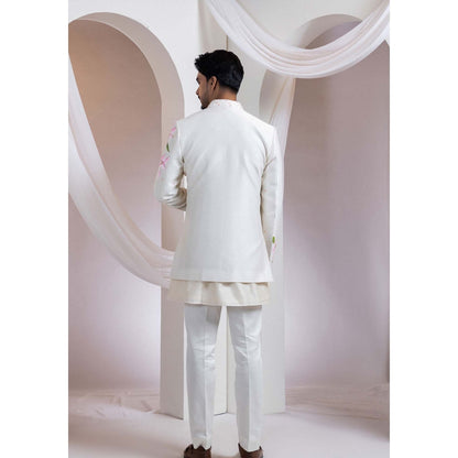 SMRITI Ivory Nehru Jacket And Kurta With Pant