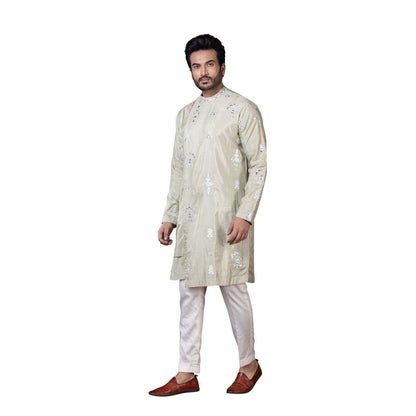 SMRITI Cream Rexine Kurta With Pant