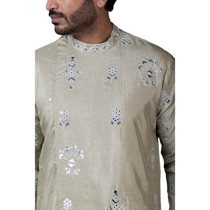 SMRITI Cream Rexine Kurta With Pant