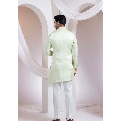 SMRITI Pastel Forest Mist Jacket with Kurta and Pant