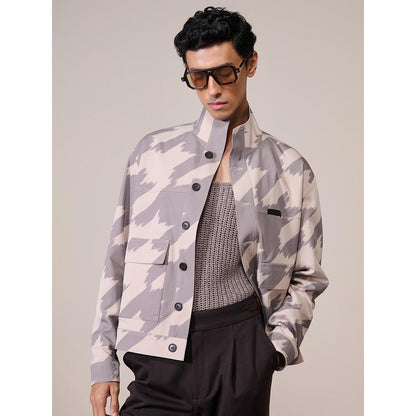 S&N by Shantnu Nikhil Khaki Rayon Blend Full Sleeves Jacket
