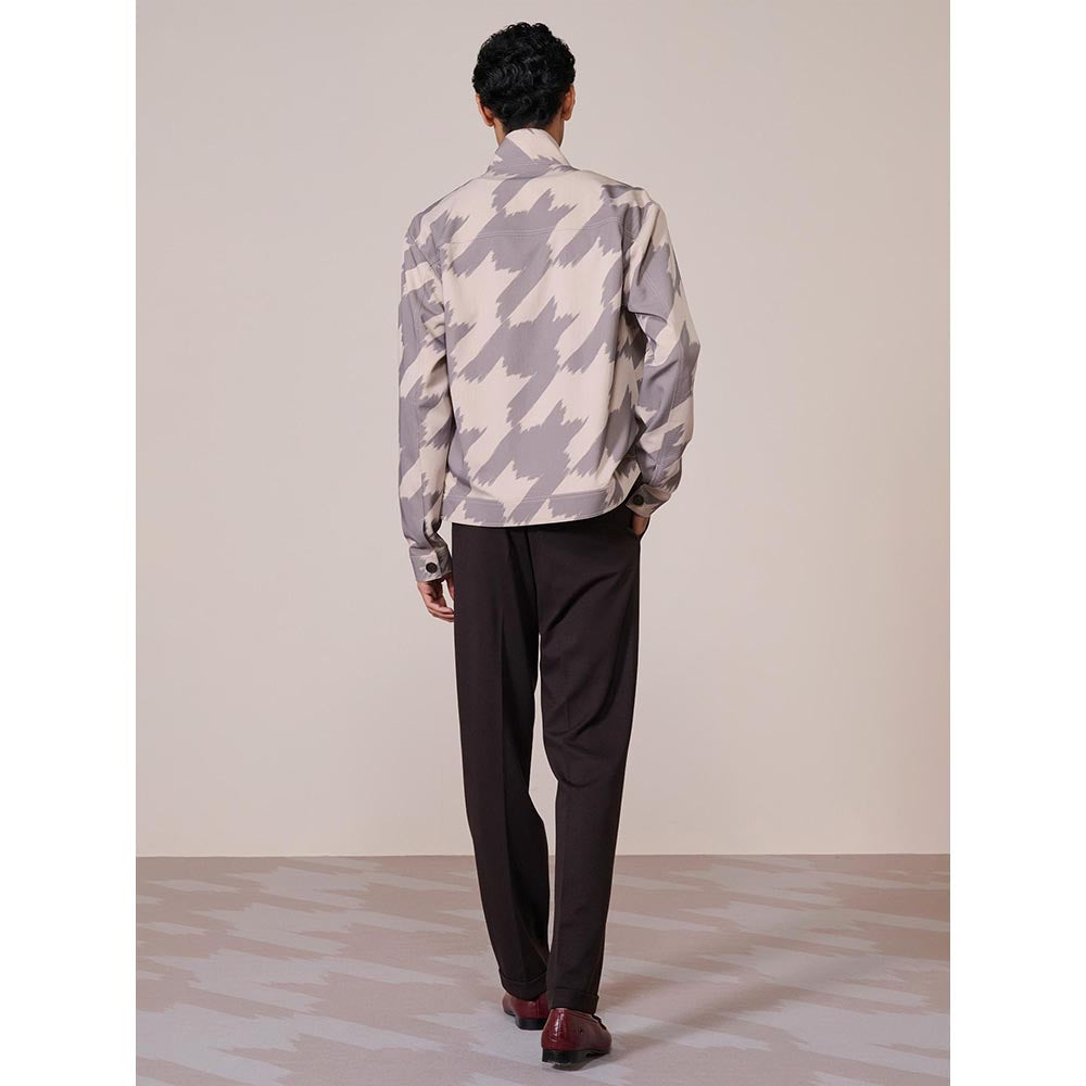 S&N by Shantnu Nikhil Khaki Rayon Blend Full Sleeves Jacket