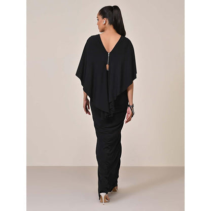S&N by Shantnu Nikhil Women Black Jersey Solid Dress