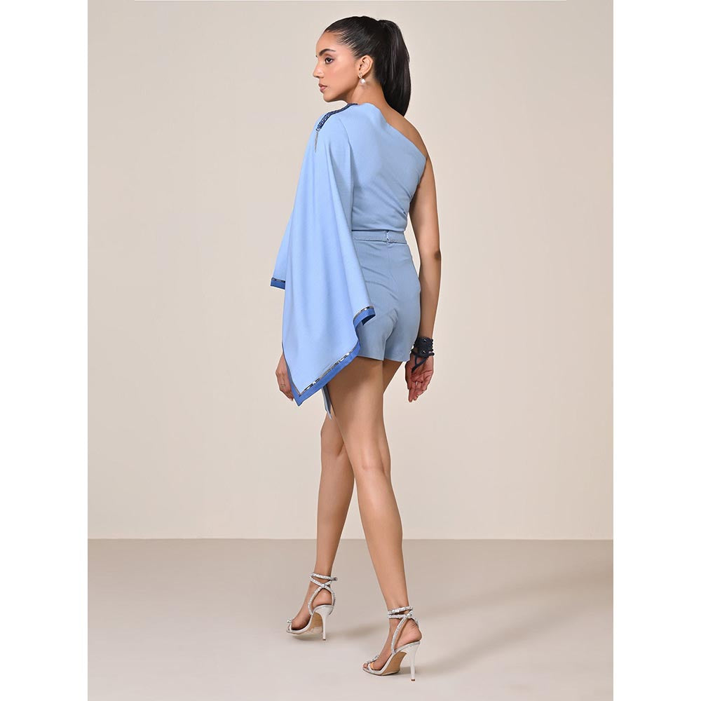 S&N by Shantnu Nikhil Denim Blue Asymmetric Skirt
