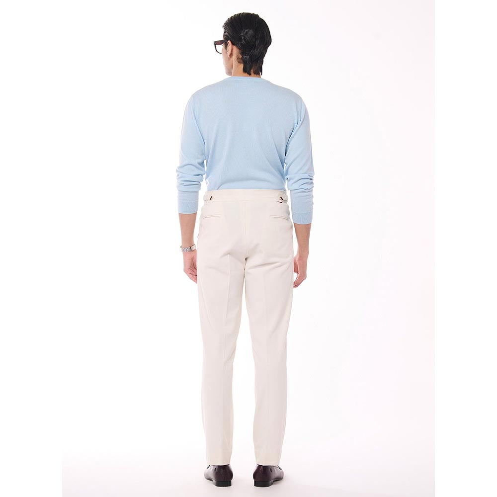 S&N by Shantnu Nikhil Merino Wool Crested Blue Sweater