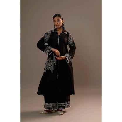 Sonia Khatri Black Alpana Long Kurta with Palazzo (Set of 2)