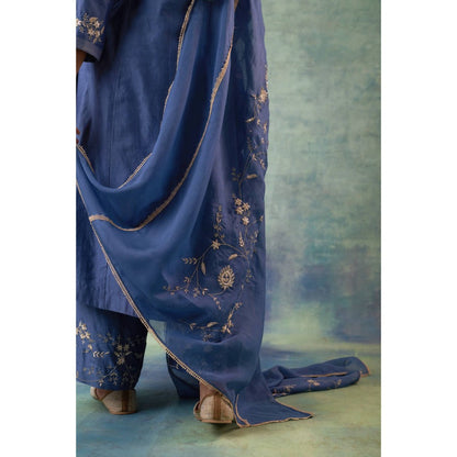 Sonia Khatri Dusky Blue Allure Kurta with Palazzo and Dupatta (Set of 3)