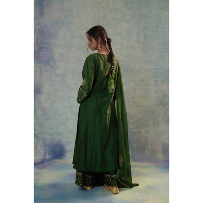 Sonia Khatri Myrtle Green Enchanted Kurta with Palazzo and Dupatta (Set of 3)